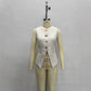 Womens European And American-style Decorative Button Solid-color Sleeveless Jacket