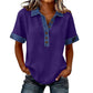 Summer New Denim Patchwork Polo Shirt