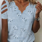 2026 European And American Amazon Summer New Women's Fashion Heart Print Wavy V-Neck Off-the-Shoulder Strapped Short-Sleeve T-Shirts