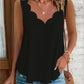 2026 Cross-border Spring And Summer New Style Independent Station Amazon Fashion Summer Plus Size Leisure Solid Color Scallop Edge V-Neck