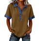 Summer New Denim Patchwork Polo Shirt