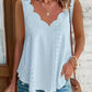 2026 Cross-border Spring And Summer New Style Independent Station Amazon Fashion Summer Plus Size Leisure Solid Color Scallop Edge V-Neck