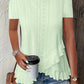 2026 European And American Amazon Summer New Women's Fashion Plus-Size Asymmetrical Ruffled Hem Short-Sleeve Top