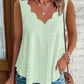 2026 Cross-border Spring And Summer New Style Independent Station Amazon Fashion Summer Plus Size Leisure Solid Color Scallop Edge V-Neck