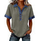 Summer New Denim Patchwork Polo Shirt