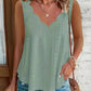2026 Cross-border Spring And Summer New Style Independent Station Amazon Fashion Summer Plus Size Leisure Solid Color Scallop Edge V-Neck
