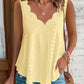 2026 Cross-border Spring And Summer New Style Independent Station Amazon Fashion Summer Plus Size Leisure Solid Color Scallop Edge V-Neck
