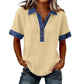 Summer New Denim Patchwork Polo Shirt
